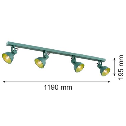 Argon 1819 - Спот LENORA 4xE14/7W/230V зелен