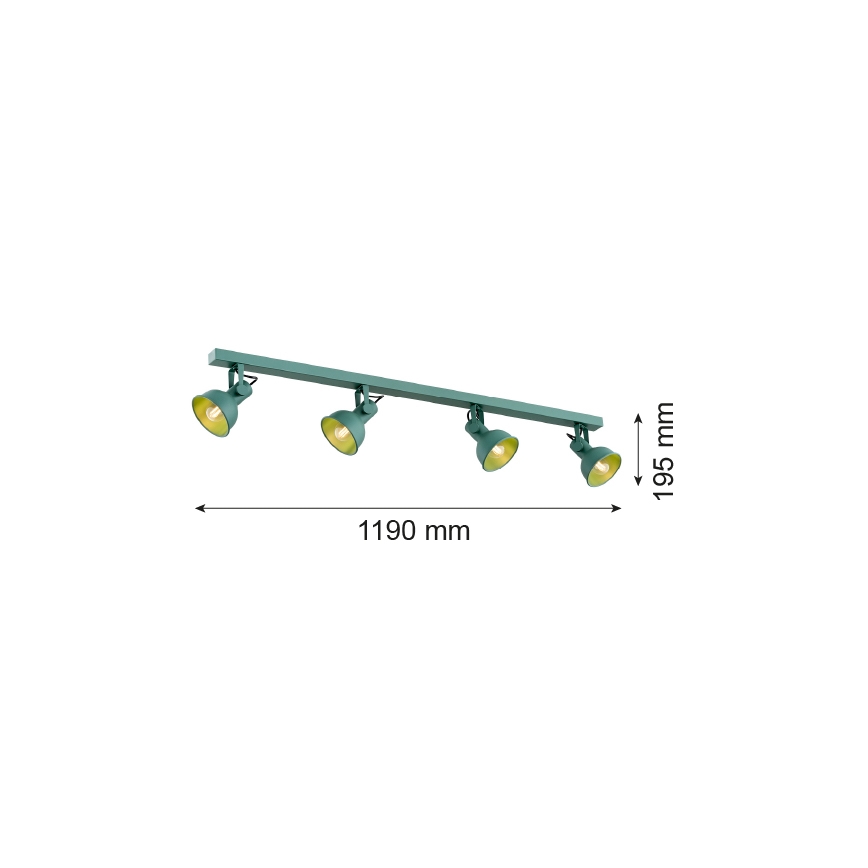 Argon 1819 - Спот LENORA 4xE14/7W/230V зелен