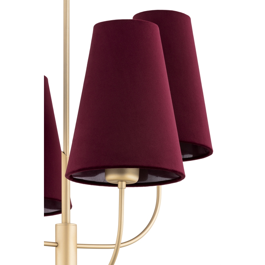 Argon 1827 - Висящ полилей SAFIANO 4xE27/15W/230V бордо