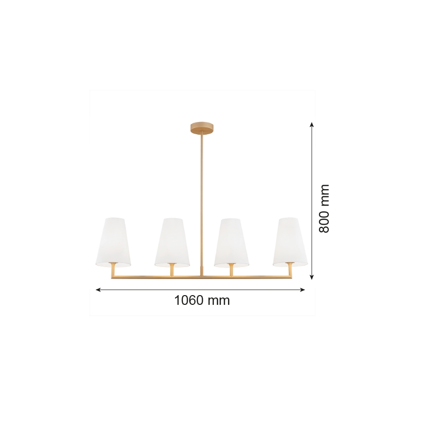 Argon 1828 - Висящ полилей SAFIANO 4xE27/15W/230V златист