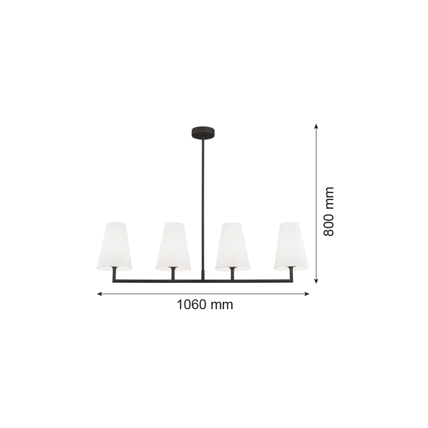 Argon 1831 - Висящ полилей SAFIANO 4xE27/15W/230V черен