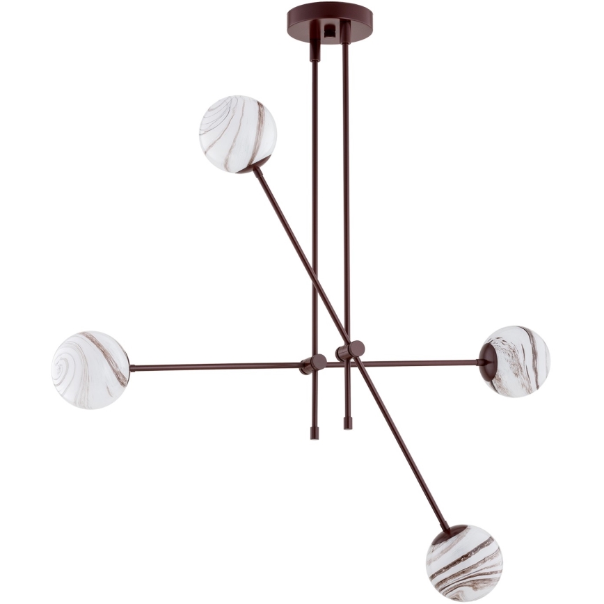 Argon 1842 - Висящ полилей ABSOS 4xE14/7W/230V алабастър кафяв