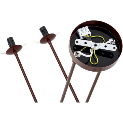 Argon 1842 - Висящ полилей ABSOS 4xE14/7W/230V алабастър кафяв