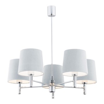 Argon 2076 - Висящ полилей BOLZANO 5xE27/15W/230V сив