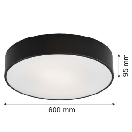 Argon 2084 - Плафон DARLING 5xE27/15W/230V Ø 60 см черен