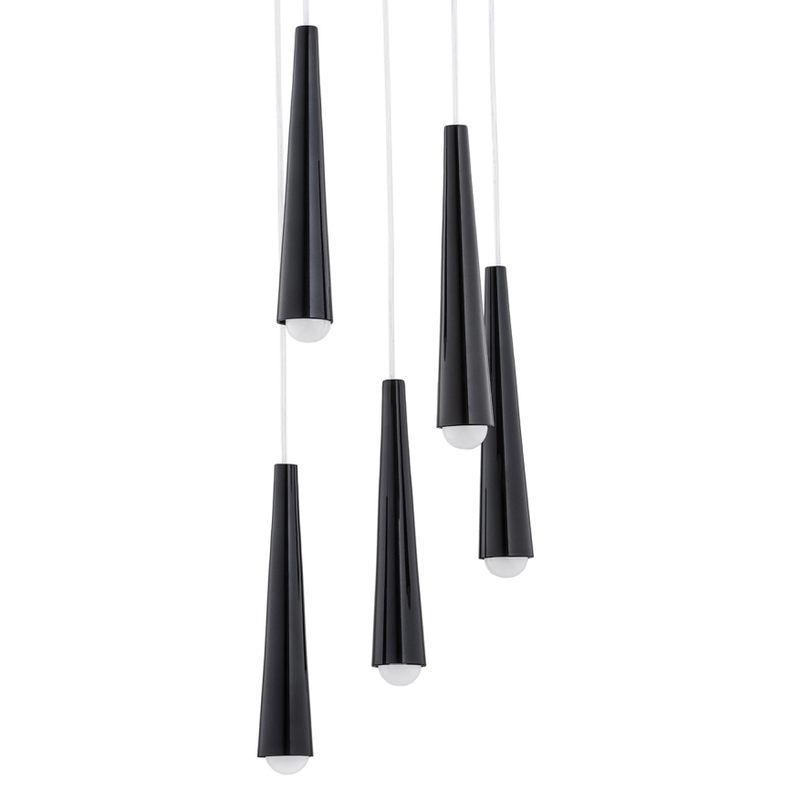 Argon 2103 - Висящ полилей HOLLYWOOD 5xE14/7W/230V черен