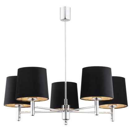 Argon 2104 - Висящ полилей BOLZANO 5xE27/15W/230V черен