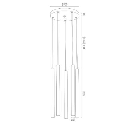 Argon 2109 - LED Висящ полилей SICILIA 5xLED/4,5W/230V