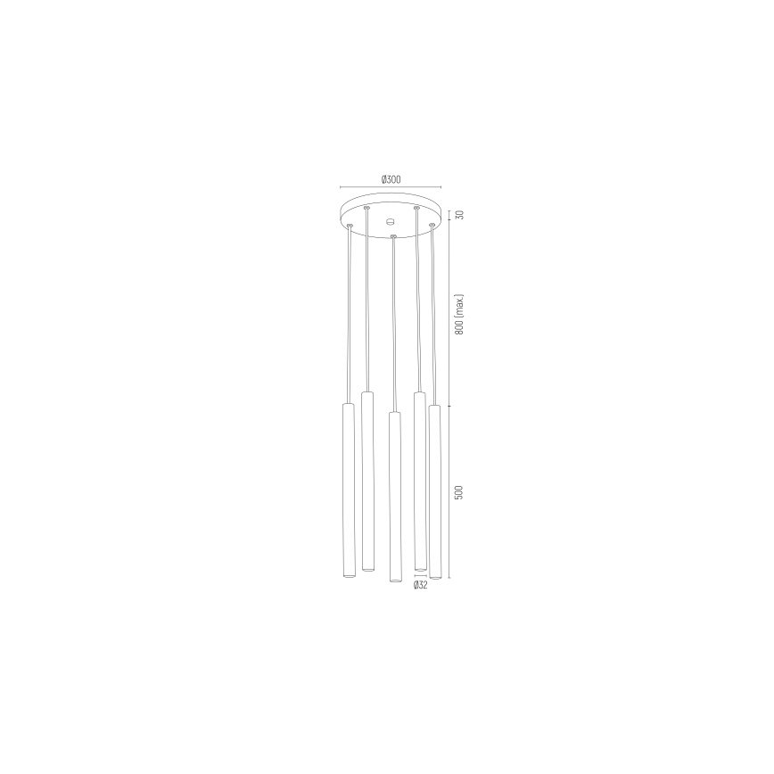 Argon 2109 - LED Висящ полилей SICILIA 5xLED/4,5W/230V