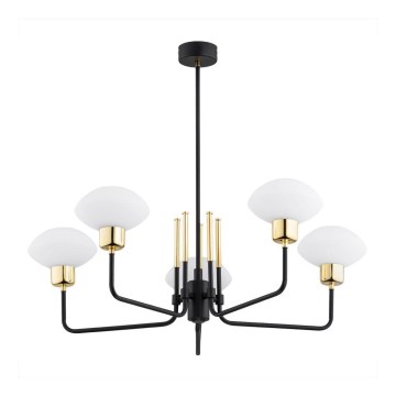 Argon 2128 - Полилей RAVELLO 5xE14/15W/230V черен/златист