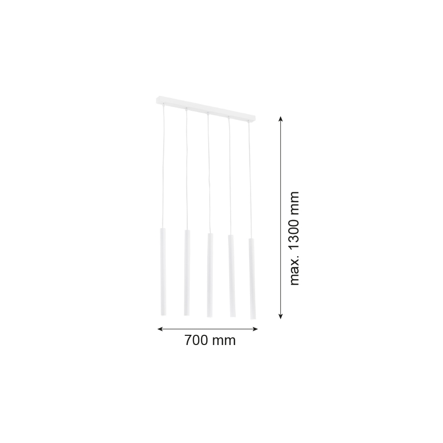 Argon 2136 - Пендел ETNA 5xG9/6W/230V бял