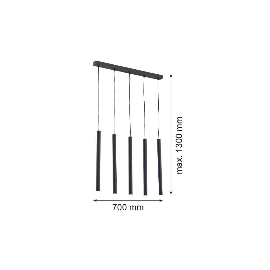 Argon 2137 - Пендел ETNA 5xG9/6W/230V черен