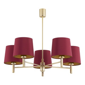 Argon 2169 - Висящ полилей PONTE PLUS 5xE27/15W/230V червен