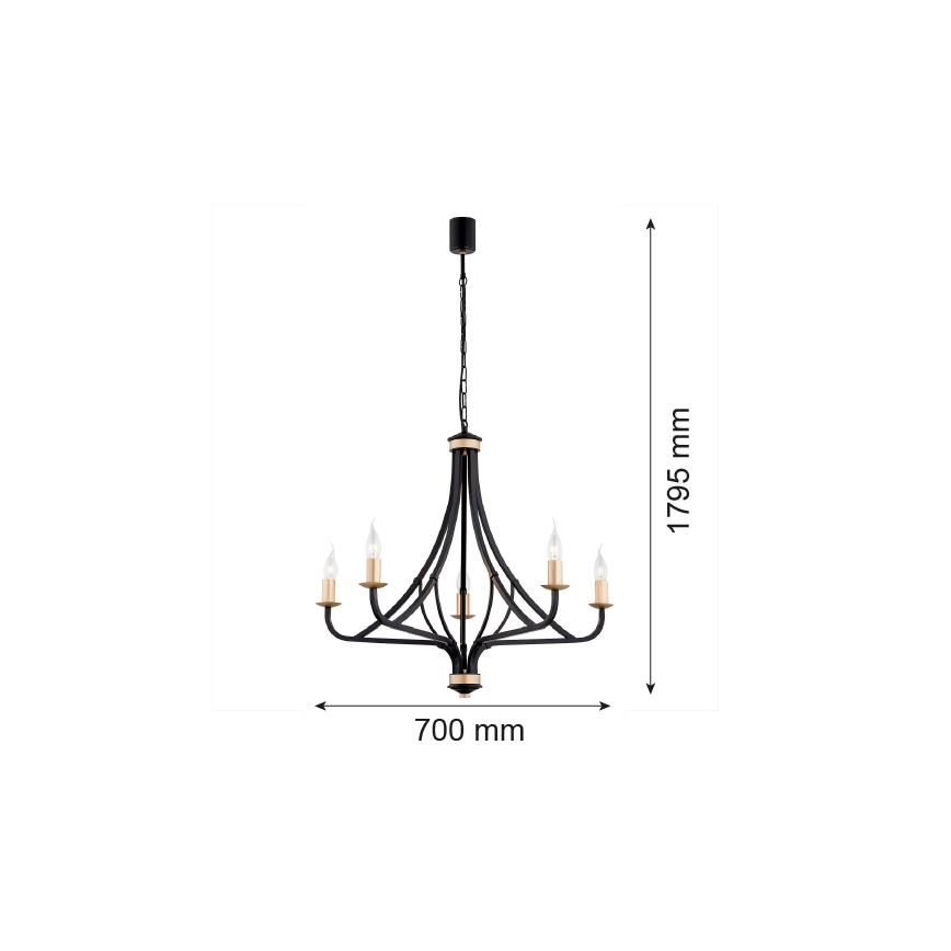Argon 2171 - Пендел LORENZO 5xE14/7W/230V