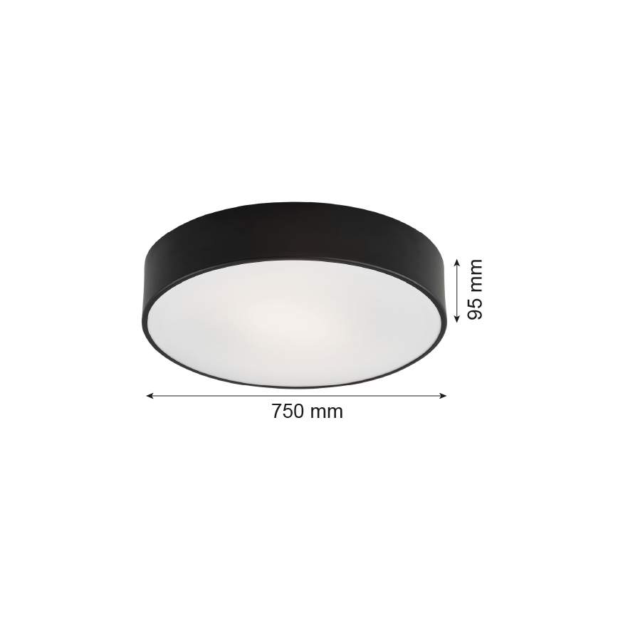 Argon 2536 - Плафон DARLING 6xE27/15W/230V Ø 75 см черен