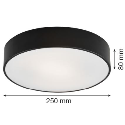 Argon 3081 - Плафон DARLING 2xE27/15W/230V Ø 25 см черен