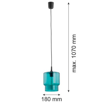 Argon 3271 - Висящ полилей NEWA 1xE27/15W/230V тюркоаз