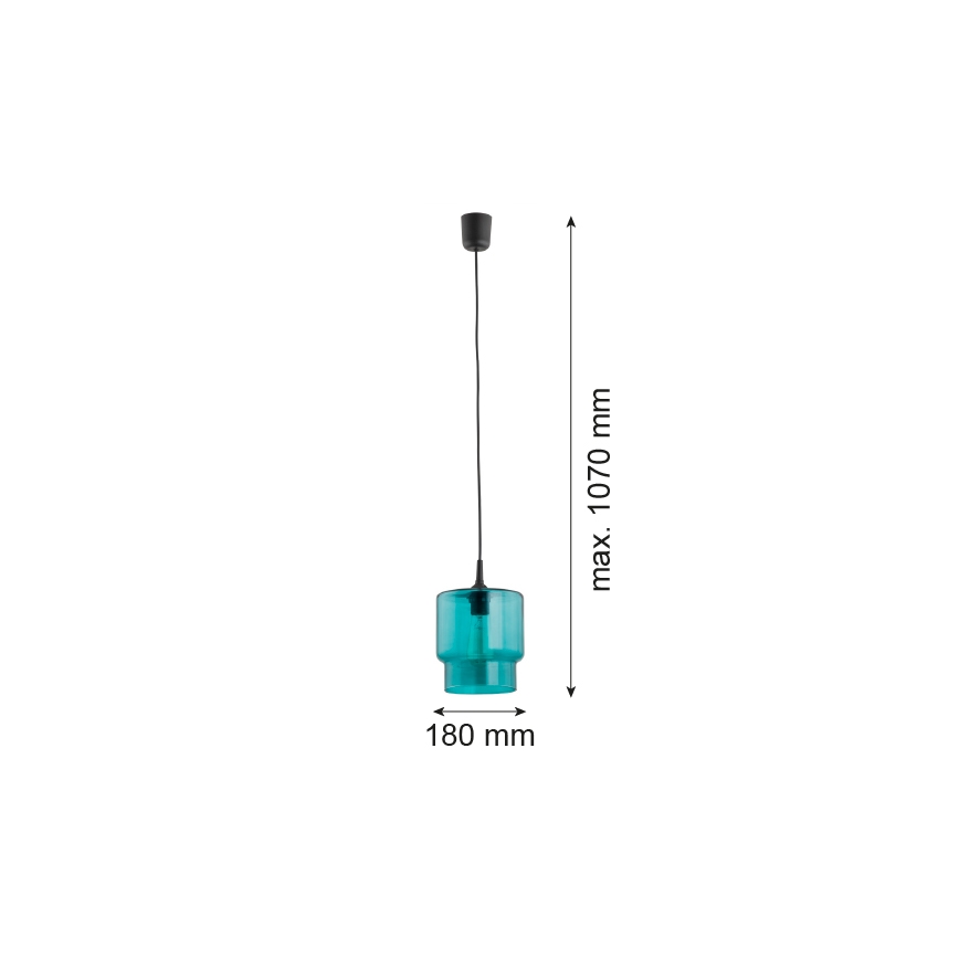 Argon 3271 - Висящ полилей NEWA 1xE27/15W/230V тюркоаз