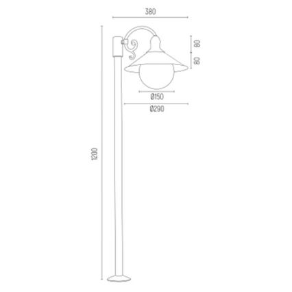Argon 3284 - Екстериорна лампа ERBA BIS 1xE27/15W/230V