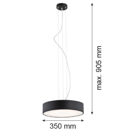 Argon 3350 - Полилей DARLING 1xLED/30W/230V Ø 40 см черен