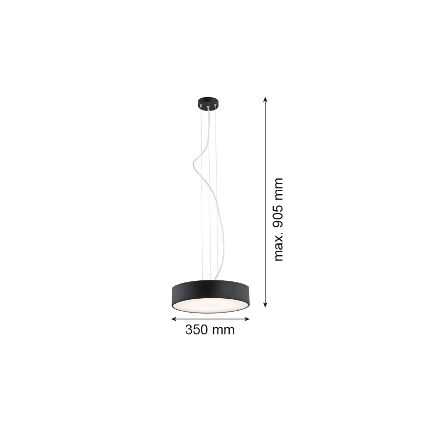 Argon 3350 - Полилей DARLING 1xLED/30W/230V Ø 40 см черен