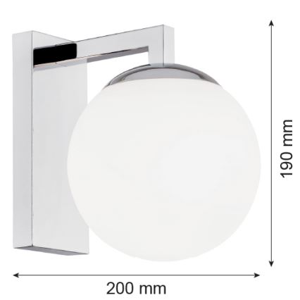 Argon 3735 - Аплик ASPEN 1xE27/15W/230V лъскав хром