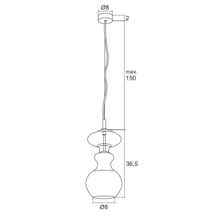 Argon 3800 - LED Полилей висящ на кабел MODENA LED/8W/230V