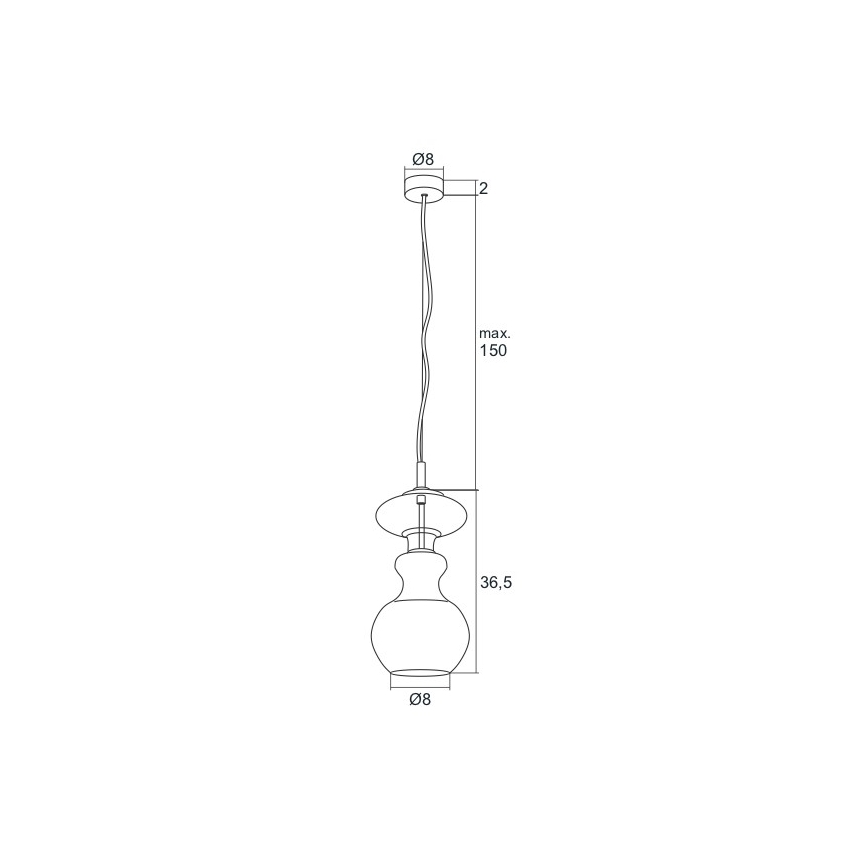 Argon 3800 - LED Полилей висящ на кабел MODENA LED/8W/230V