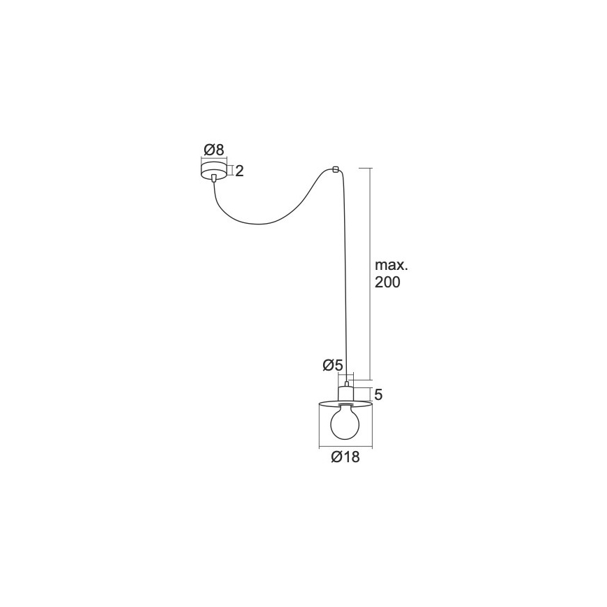 Argon 3835 - Висящ полилей CORSO 1xE27/15W/230V черен