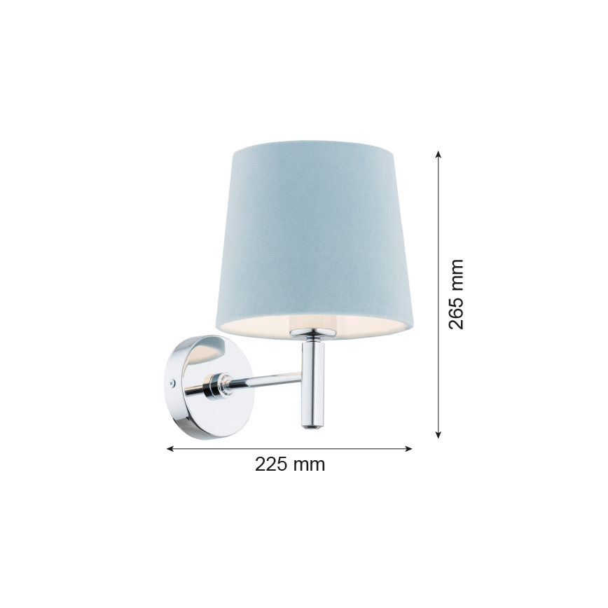 Argon 3910 - Аплик BOLZANO 1xE27/15W/230V син/лъскав хром