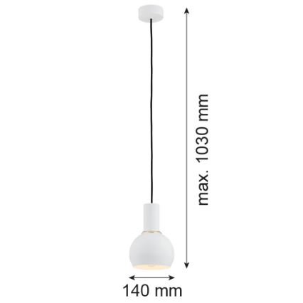 Argon 4215 - Висящ полилей SINES 1xE27/15W/230V Ø 14 cм бял