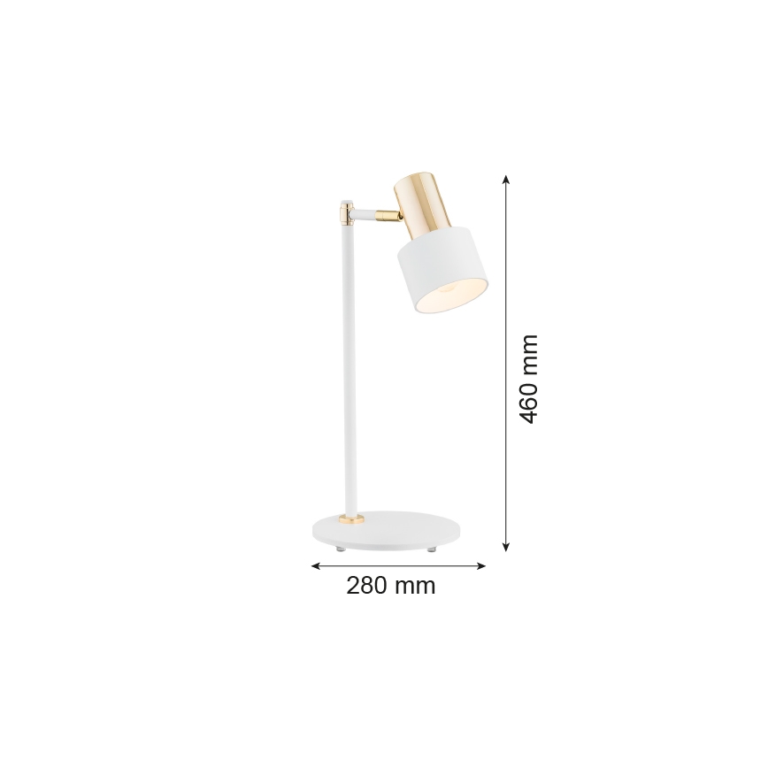 Argon 4256 - Настолна лампа DORIA 1xE27/15W/230V бяла/месинг