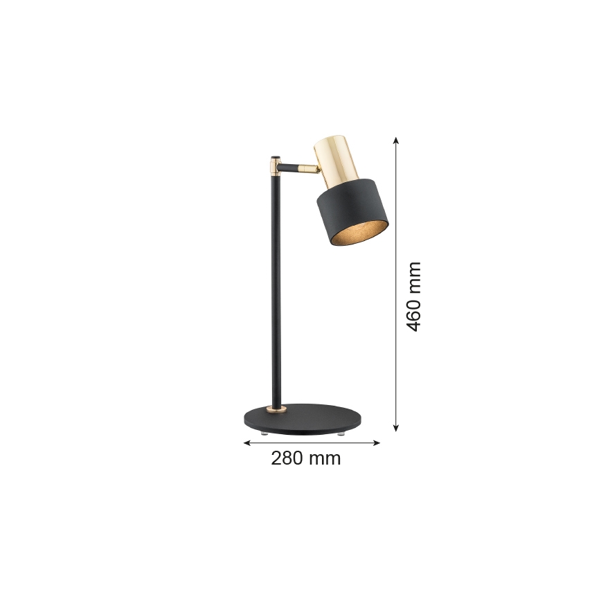 Argon 4257 - Настолна лампа DORIA 1xE27/15W/230V черна/месинг