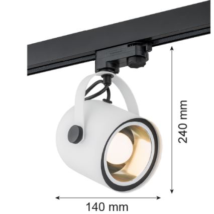 Argon 4309 - Спот за релсова система NET 1xE27/15W/230V бял