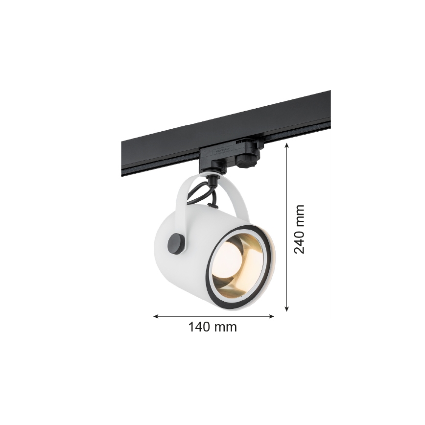 Argon 4309 - Спот за релсова система NET 1xE27/15W/230V бял