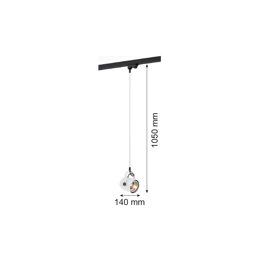 Argon 4312 - Полилей за релсова система NET 1xE27/15W/230V бял