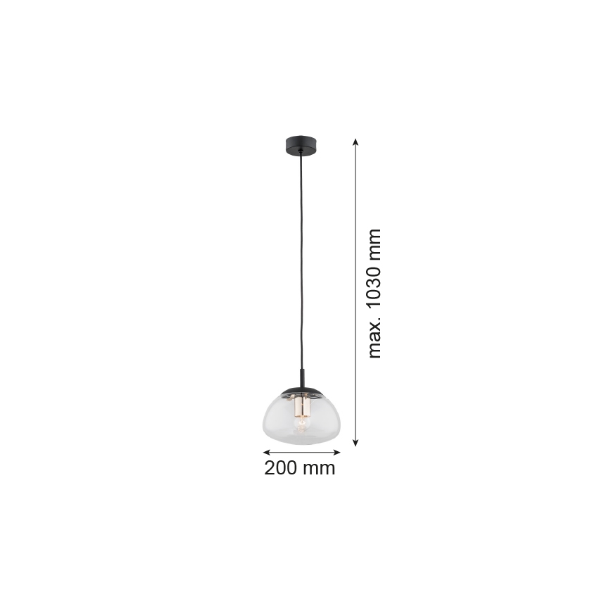 Argon 4331 - Пендел TRINI 1xE27/15W/230V Ø 20 см черен