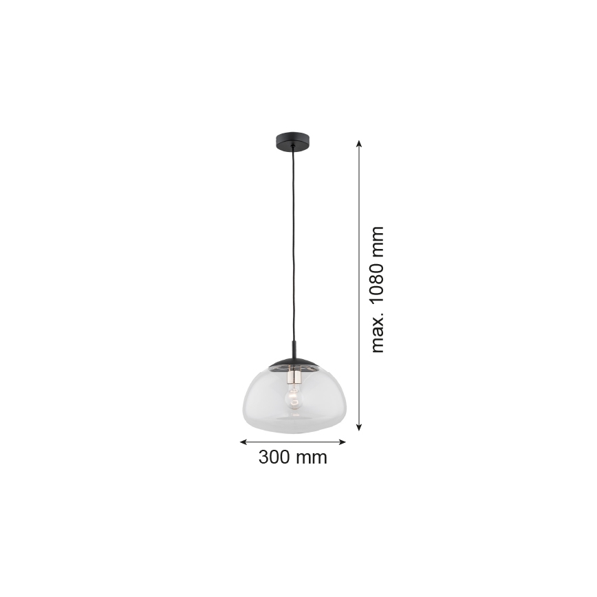 Argon 4332 - Висящ полилей TRINI 1xE27/15W/230V ⌀ 30 см черен