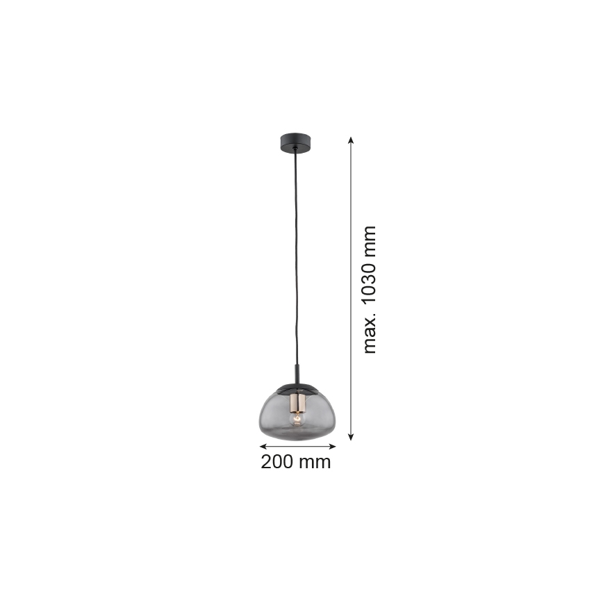 Argon 4333 - Пендел TRINI 1xE27/15W/230V Ø 20 см черен