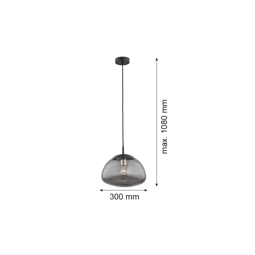 Argon 4334 - Висящ полилей TRINI 1xE27/15W/230V черен