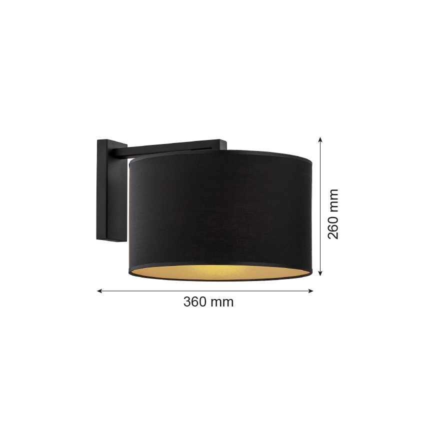 Argon 4340 - Аплик KARIN 1xE27/15W/230V черен