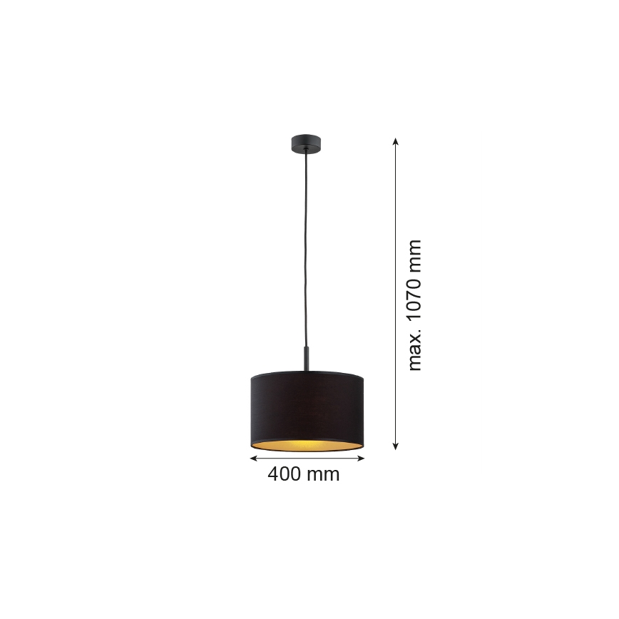 Argon 4341 - Пендел KARIN 1xE27/15W/230V черен/златист