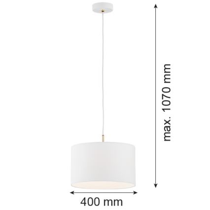 Argon 4343 - Висящ полилей KARIN 1xE27/15W/230V бял