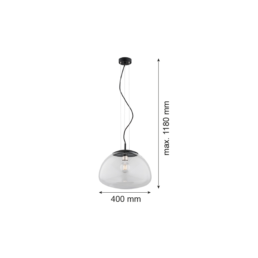 Argon 4351 - Висящ полилей TRINI 1xE27/15W/230V ⌀ 40 см черен