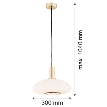 Argon 4358 - Висящ полилей SAGUNTO 1xE27/15W/230V Ø 30 cм месинг