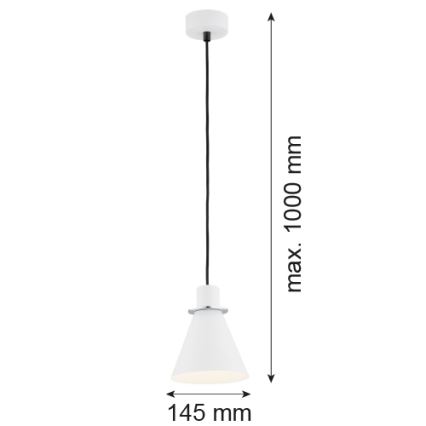 Argon 4681 - Висящ полилей BEVERLY 1xE27/15W/230V бял/лъскав хром