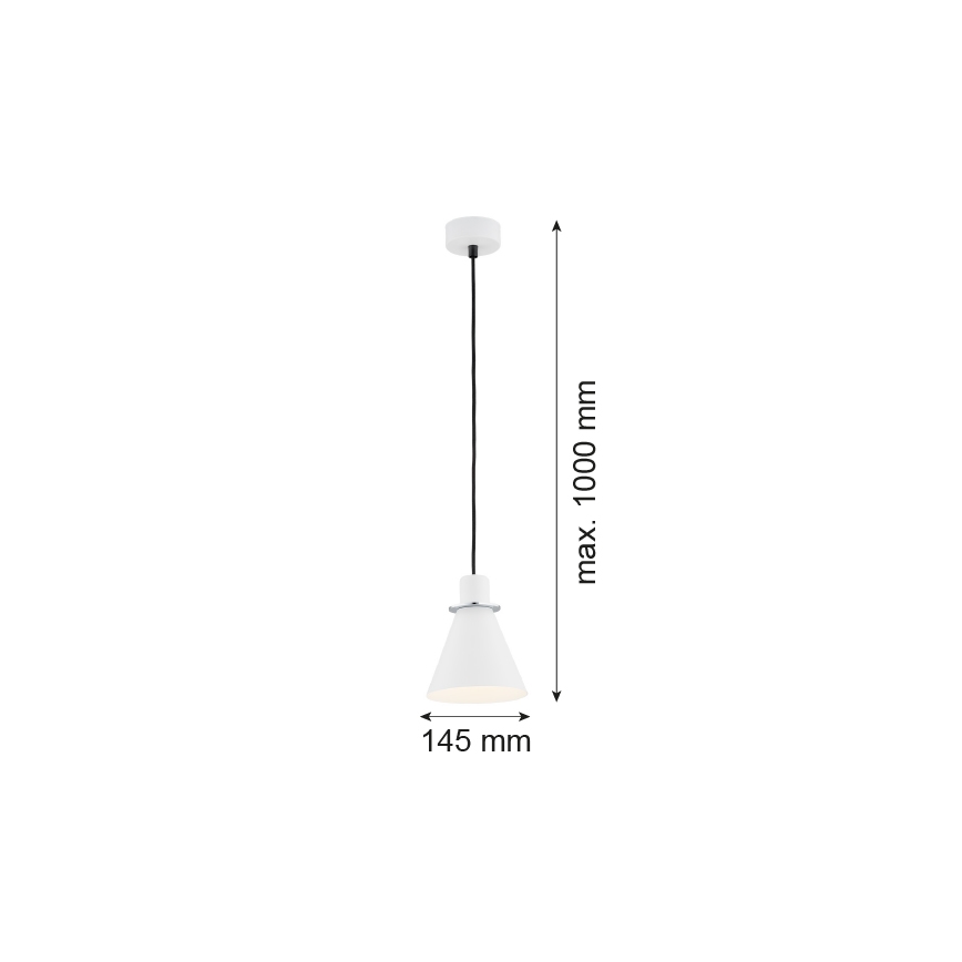 Argon 4681 - Висящ полилей BEVERLY 1xE27/15W/230V бял/лъскав хром