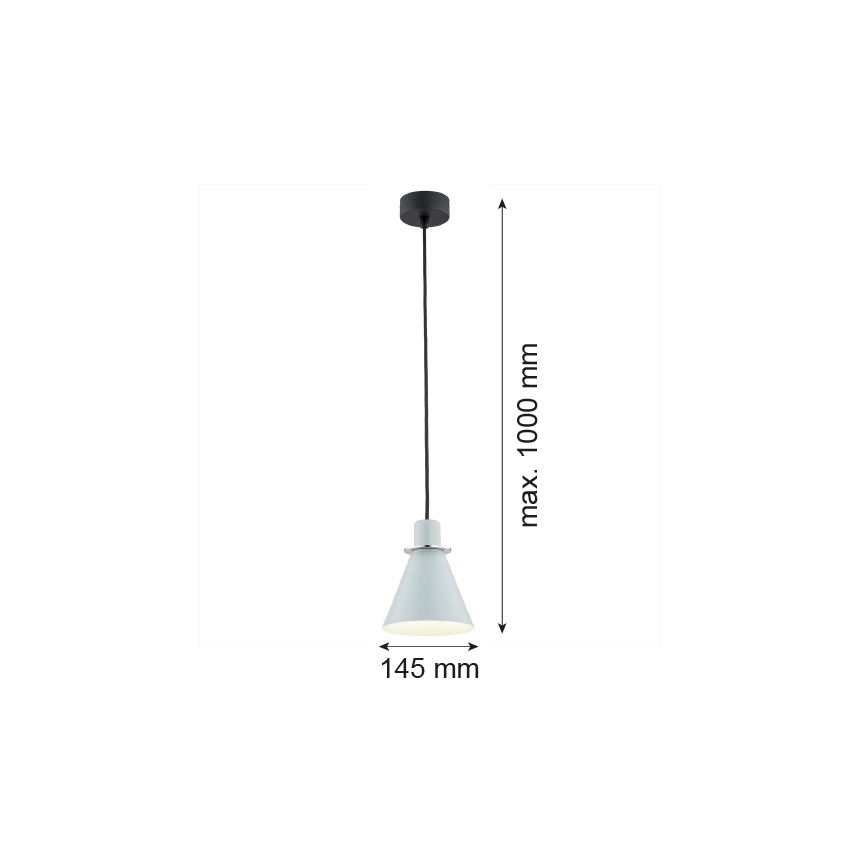 Argon 4683 - Висящ полилей BEVERLY 1xE27/15W/230V син/лъскав хром