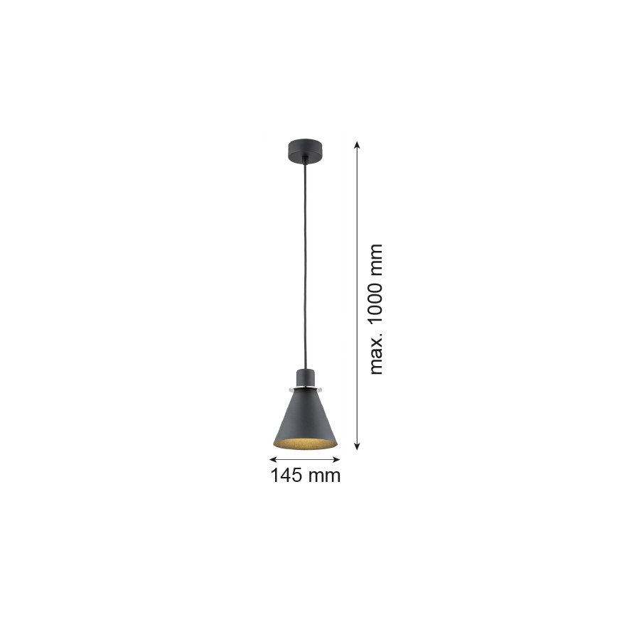 Argon 4688 - Висящ полилей BEVERLY 1xE27/15W/230V черен/лъскав хром