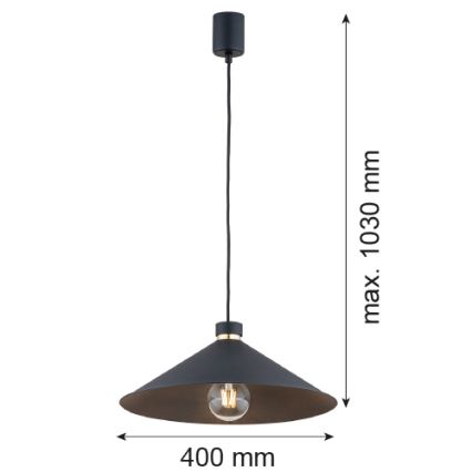 Argon 4695 - Висящ полилей NASHVILLE 1xE27/15W/230V черен